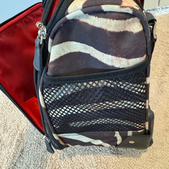 Brown and Cream Rolling Travel Bag - Picture 9 of 16